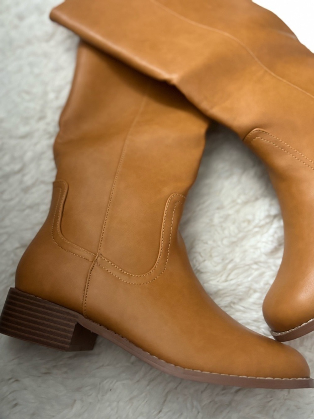 Shoe'N Tale Cognac Leather Knee High Riding Boots Size 6 - Picture 11 of 17